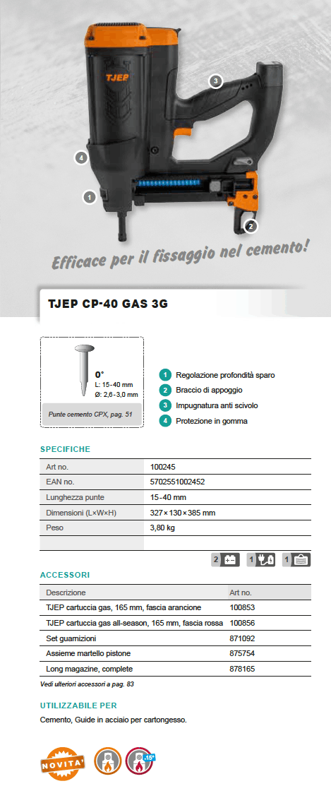 Chiodatrice TJEP CP-40 GAS