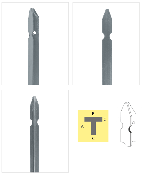 Paletti a T plastificati