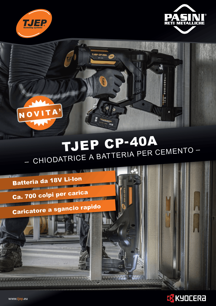 TJEP CP-40A CHIODATRICE PER CEMENTO A BATTERIA
